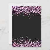 ブラックとピンクのエレガントな誕生日パーティー招待状 招待状 (裏面)