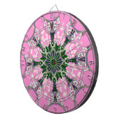 ブラックとピンクのキュートな花柄ファッションモチーフモノグラム ダーツボード (正面右)