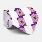 ブラックとピンクのキュートな花柄ファッションモチーフモノグラム ネクタイ (ロール)