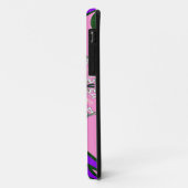 ブラックとピンクのキュートな花柄ファッションモチーフモノグラム Case-Mate iPhoneケース (裏面/左)