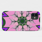 ブラックとピンクのキュートな花柄ファッションモチーフモノグラム Case-Mate iPhoneケース (裏面(横))