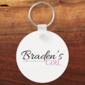 ブラックとピンクのキーチェーンを持つブラデンス・ガール キーホルダー (正面)