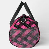 ブラックとピンクのグリッター風合い ダッフルバッグ (右)