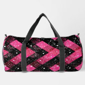 ブラックとピンクのグリッター風合い ダッフルバッグ (裏面)