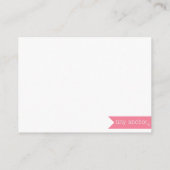 ブラックとピンクのシェブロンおむつくじチケット エンクロージャーカード (裏面)