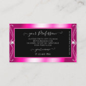 ブラックとピンクのスパークルダイヤモンドオーナメント追加ロゴ 名刺 (裏面)