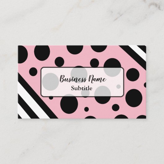 ブラックとピンクのモダン名刺 名刺 (正面)
