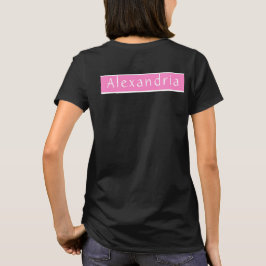 ブラックとピンクの名入れ Tシャツ