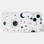 ブラックとピンクの天体太陽月星 Case-Mate iPhoneケース (裏面 (横))