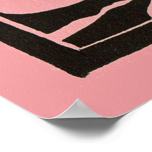 ブラックとピンクの孔雀 ポスター (角)