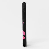 ブラックとピンクの引用文とキス-キス私、愚か！ Case-Mate iPhoneケース (裏面/左)