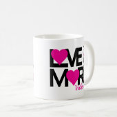 ブラックとピンクの愛 コーヒーマグカップ (正面右)
