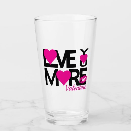 ブラックとピンクの愛 タンブラーグラス (正面)