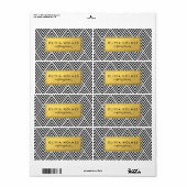 ブラックとフェイクゴールドフォイルのシェブロンのラベル ラベル (フルシート)