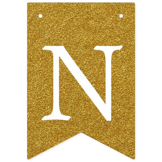 ブラックとフェイク金ゴールドおめでとうバナー バンティングフラッグ (第3の旗)