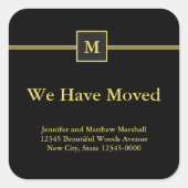 ブラックとフェイク金ゴールドモノグラムの移動発表 スクエアシール (正面)