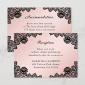 ブラックとブッシュのレースのウェディング詳細宿泊情報 エンクロージャーカード (正面/裏面)