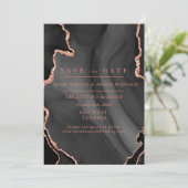 ブラックとブッシュピンクの結婚式招待状 招待状 (スタンド正面)