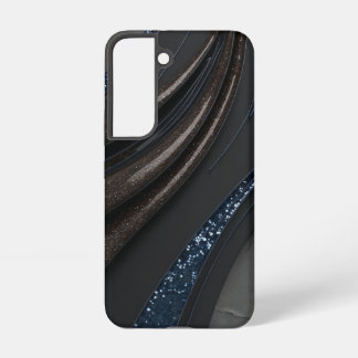 ブラックとブラウンのギラギラウェーブ SAMSUNG GALAXY S22ケース