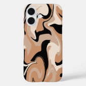 ブラックとブラウンの大理石デザイン iPhoneケース Case-Mate iPhoneケース (裏面)