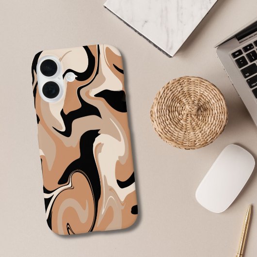 ブラックとブラウンの大理石デザイン iPhoneケース Case-Mate iPhoneケース