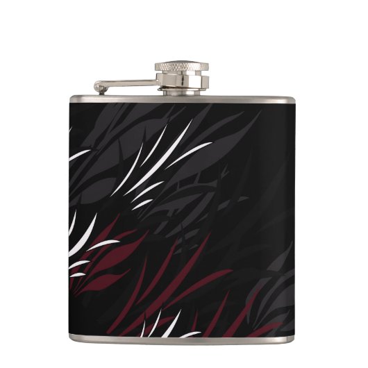 ブラックとブルガンディの羽フラスコ フラスク (正面)