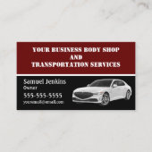 ブラックとブルゴーニュの運転サービス 名刺 (正面)