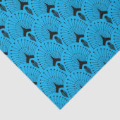 ブラックとブルーのアートデコパターンティッシュペーパー 薄葉紙 (詳細)