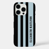ブラックとブルーのストライプ柄 オーダーメイド  Case-Mate iPhoneケース (裏面)