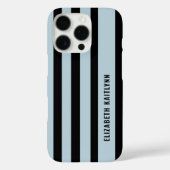 ブラックとブルーのストライプ柄 オーダーメイド Case-Mate iPhoneケース (裏面)