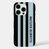 ブラックとブルーのストライプ柄 オーダーメイド Case-Mate iPhoneケース (裏面)