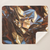 ブラックとブルーのレザージャケット シェルパブランケット (正面(横))