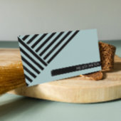 ブラックとブルーの抽象芸術ミニマルライン 名刺