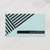 ブラックとブルーの抽象芸術ミニマルライン 名刺 (正面)