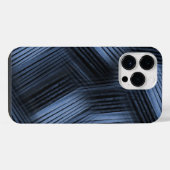 ブラックとブルーの斜め抽象芸術 iPhoneケース (裏面横)