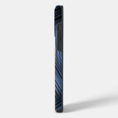 ブラックとブルーの斜め抽象芸術 iPhoneケース (左側面)