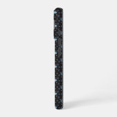 ブラックとブルーペイズリー花iPhone 16ケース iPhone 16ケース (左側面)