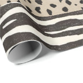 ブラックとベージュのデザインで包む紙 ラッピングペーパー (ロールコーナー)