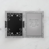 ブラックとペワターの花柄「ありがとう」カード サンキューカード (内部)