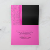 ブラックとホットピンクのジュエル サンクスカード サンキューカード (内部)