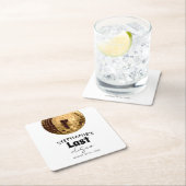 ブラックとホワイトにゴールドのラストディスコ ブライズゲットパーティー スクエアペーパーコースター (インサイチュ)