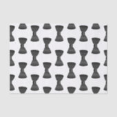 ブラックとホワイトのぼうしタイ パターンのティッシュペーパー 薄葉紙 (正面)