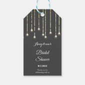 ブラックとホワイトのウェディングストリングライト ギフトタグ (正面)