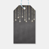 ブラックとホワイトのウェディングストリングライト ギフトタグ (裏面)