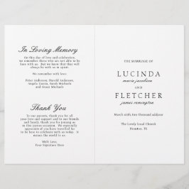 ブラックとホワイトのオールドマネー エレガントなウェディングプログラム