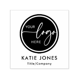 ブラックとホワイトのカスタムロゴビジネス セルフインキングスタンプ