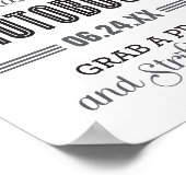 ブラックとホワイトのカスタム結婚式写真ブース看板 ポスター (角)