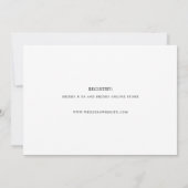 ブラックとホワイトのカリグラフィー エレガント ブライダルシャワー 招待状 (裏面)