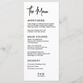 ブラックとホワイトのクラシックエレガントウェディング メニュー