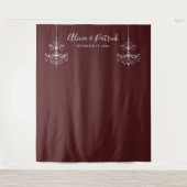 ブラックとホワイトのシャンデリア ウェディング フォト 背景 タペストリー (正面)